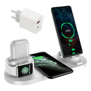 EXPUNKN Kabelloses Ladegerät 6 in 1 10 W Qi Fast Stand Carga Rapida Dock Station Carregador Sem Fio für Iphone Apple Watch Airpods