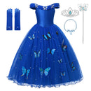 Disney Mädchen Cinderella Cosplay Kostüm Kleid Kinder Ärmellose Prinzessin Party Kleider für Baby Mädchen Halloween Geburtstag Kleidung
