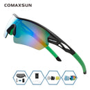 COMAXSUN Professionelle Polarisierte Fahrradbrille Fahrradbrille Outdoor Sport Fahrrad Sonnenbrille UV 400 Mit 5 Gläsern TR90 2 Style