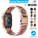 Harz Edelstahlarmband Armband für Apple Watch 5 Band 44mm iwatch 42mm Serie 5 4 3 2 Handgelenk Zubehör Schleife 40m Armband