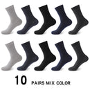 Hohe Qualität 10 Paar / Los Herren Bambusfaser Socken Lange Kompressionssocken Herren Schwarz Business Casual Männliche Socke Große Größe 38-45