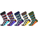 Heißer Verkauf Männer Socken 2020 Neue Bunte Geschenke für Männer Baumwolle Herren Socken Geometrische Gitter Klassische Glückliche Business Casual Socken Männer