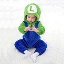 Baby Kigurumis Anime Cosplay Rot Grün Lustiges Kostüm Halloween Party Geschenk Kleiner Junge Mädchen Strampler Winter Warm Weich Homewear