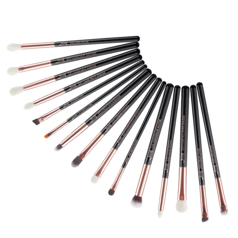 Jessup Makeup Brushes Kit 15Pcs Pearl White/Rose Gold Pinceaux Maquillage Cosmetis Tools Eyeliner Shader Concealer Pencil T217