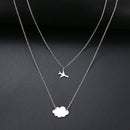 Neue Einfache Pailletten Wolke Halskette Flugzeug Sterne Herz Anhänger Mehrschichtige Kette Halsketten Für Frauen Geschenk Edelstahl Schmuck