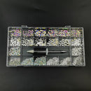 21 Grids Crystals Diamonds Nail Strasssteine ​​Set 3100pcs FlatBack Strasssteine ​​Kit funkelnde Nail Art mit 1 Stift für Dekorationen