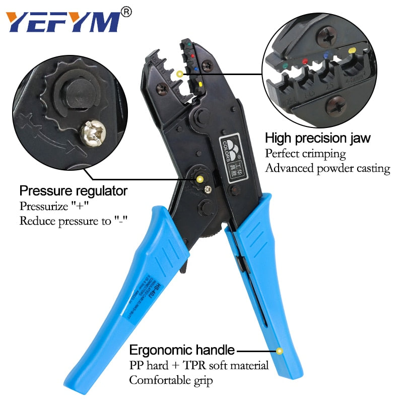 Crimping Pliers Clamp Tools Cap/coaxial Cable Terminals Kit 230mm HS-40J Multi Functional YEFYM Carbon Steel Multifunctional