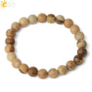 CSJA, pulseras de hilo de piedras naturales de 8mm, pulsera elástica curativa con cuentas redondas de un solo Color para mujer, joyería Simple de moda G432