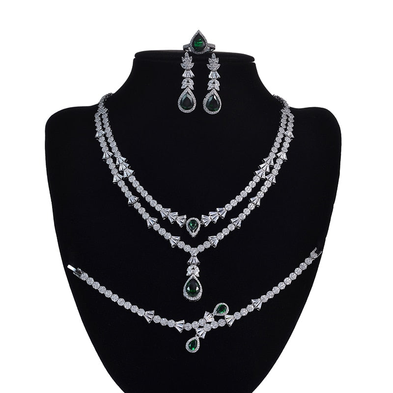 Jewelry Set HADIYANA Fashion Gorgeous Necklace Earrings Ring Bracelet Set For Women Party Gift Wedding CNY0055 Femme Jewelry