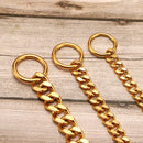 18 Karat vergoldetes Hundehalsband Edelstahl Choke Hundekette für Deutschen Schäferhund Metallleine Haustierzubehör für große Hunde 10A