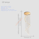 Modern ışıklar dönen LED merdiven avize oturma odası asılı lamba İskandinav restoran dubleks villa iç aydınlatma