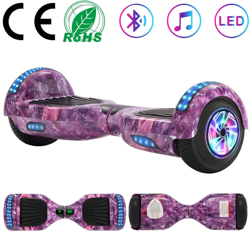 Hoverboard 6,5-Zoll-Bluetooth-Lautsprecher, selbstausgleichender Elektroroller, LED-Leuchten, intelligenter zweirädriger Hoverboard-Schlüssel für Kindergeschenk