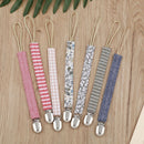 Schnullerkettenband Beißring Nippelhalter Schnullergürtel Baumwolle Leinen Baby Schnullerkette Clip Neugeborenes Kleinkind Schnuller Pflegepflege