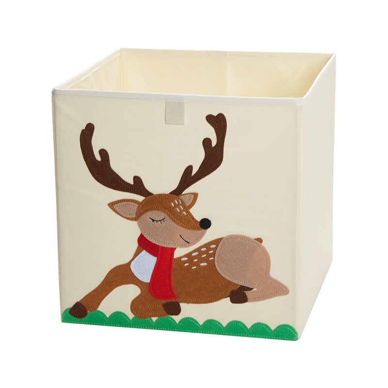 13 inch Foldable Embroidery Animal Cube Storage Box Oxford Fabric Kids Toys Organizers Bins Chest Organizer for Kids Nursery