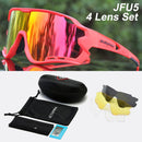 ACEXPNM Polarisierte Mountainbike Fahrradbrille Outdoor Sports Fahrradbrille UV400 4 Linsen Fahrradbrille Herren Damen Sonnenbrille