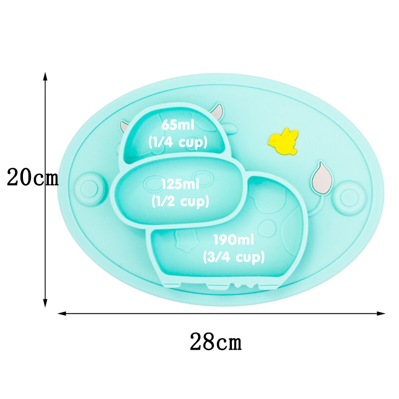 Qshare Baby Plate Dishes Tableware Children Food Feeding Container Placemat Kids Dishes Saucer Silicone Suction Bowl