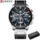 CURREN Fashion Chronograph Uhr Herren Lederuhr Casual Sportuhren für Herren Quarz Armbanduhr Relogio Masculino