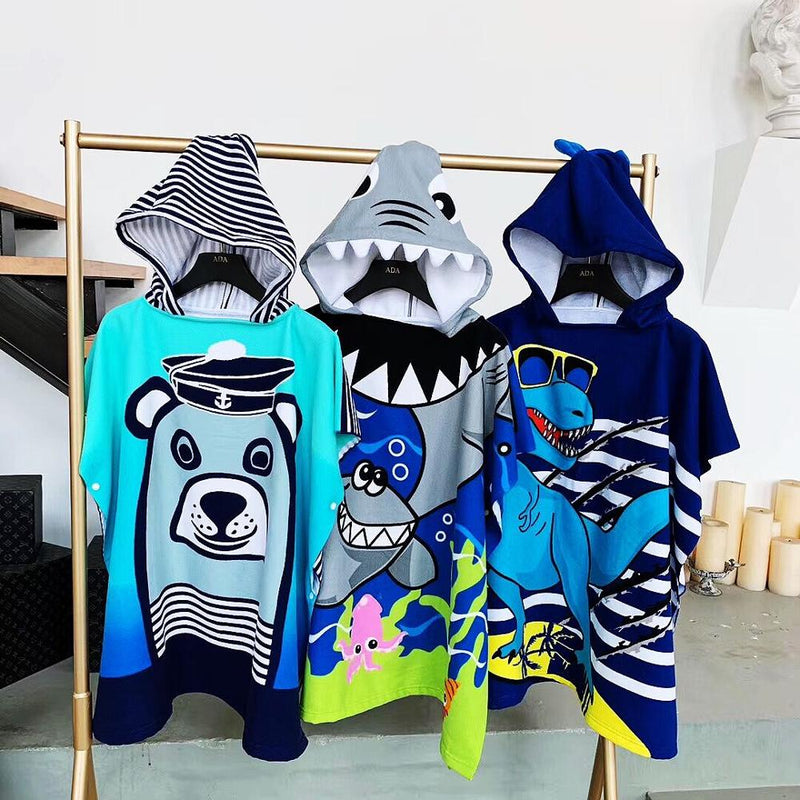 Towel Poncho for Children Gym Sports Hooded Unicorn Mermaid Bathrobe Kids Surf Pool Changing Robe Baby Girl Boy Swimming Towels