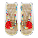 Lustige 3D-Hausschuhe bedruckte niedrige Knöchel-Baumwollsocken Mode Harajuku weiche kurze Socken süße glückliche Bootssocken für Frauen