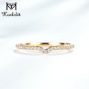 Kuololit 10 Karat Gelbgold 100 % natürlicher Moissanite-Edelsteinringe für Damen, handgefertigt, Eternity-Bandringe, Verlobungsschmuck