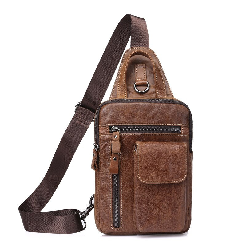 WESTAL, bolso bandolera de cuero genuino para hombre, bolso de mensajero, bolsos de hombro para hombre, mochila de viaje, bolsos cruzados de diseñador de verano