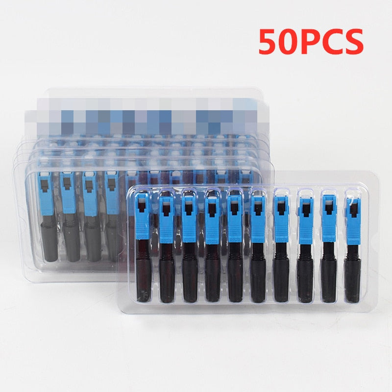 100 PCS Embedded SC UPC Fiber Optic Fast Connector FTTH single-mode fiber optic SC  quick connector SC adapter Field Assembly