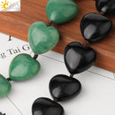 CSJA Herzform Naturstein Auto Hängende Chakra Chip Perle Heilung Kristall Handgefertigte Webart Glücksverzierung Fensterwanddekoration G541