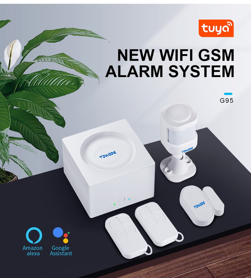 TOWODE, sistema de alarma DIY, seguridad para el hogar, WIFI, GSM, Tuya, aplicación de teléfono, Control remoto, protección inalámbrica para el hogar, Kit de alarma de detección de movimiento