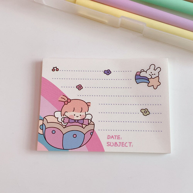 MINKYS Kawaii 50 hojas Bloc de notas papel para hacer lista de verificación planificador diario Bloc de notas Paperlaria escuela coreana papelería