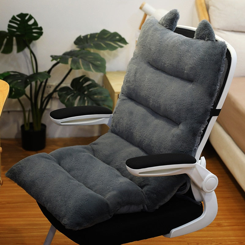 Chair One-piece Cushion Office Sedentary Butt Mat Student Seat Back Cushions Waist Support  Bedside Mats Chair Backrest Washable