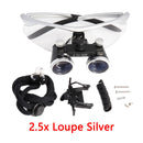Lupas dentales Lupa dental Laboratorio dental Lupas médicas Aumento Binocular 2.5 / 3.5x Faro delantero 3W / 5W por separado