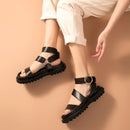 BeauToday, sandalias de piel de oveja para mujer, correa de tobillo de cuero genuino, hebilla de anillo de Metal, zapatos de plataforma de verano para mujer, hechos a mano 38123