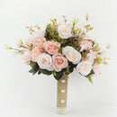 Meldel New Purple White Wedding Bouquet Handmade Artificial Flower Rose Buque Casamento Brautstrauß für Hochzeitsdekorationen