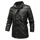 Mountainskin Lederjacke Herren 2022 Winter Lange Herren Motorrad PU Windjacke Mode Slim Fit Herren Markenkleidung 6XL SA810