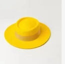 VRIGINER Hochwertiger Herbst-Winter-Fedora-Hut für Damen, Mode, große Frauen, 100 % Wollhut, flacher Damenhut mit breiter Krempe für den Winter