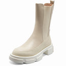 INS HOT Damen Stiefeletten Naturleder 22-25CM Rindsleder Nähen Twill Chelsea Stiefel Cyberstar Skinny Boots 11-11 Rabatt