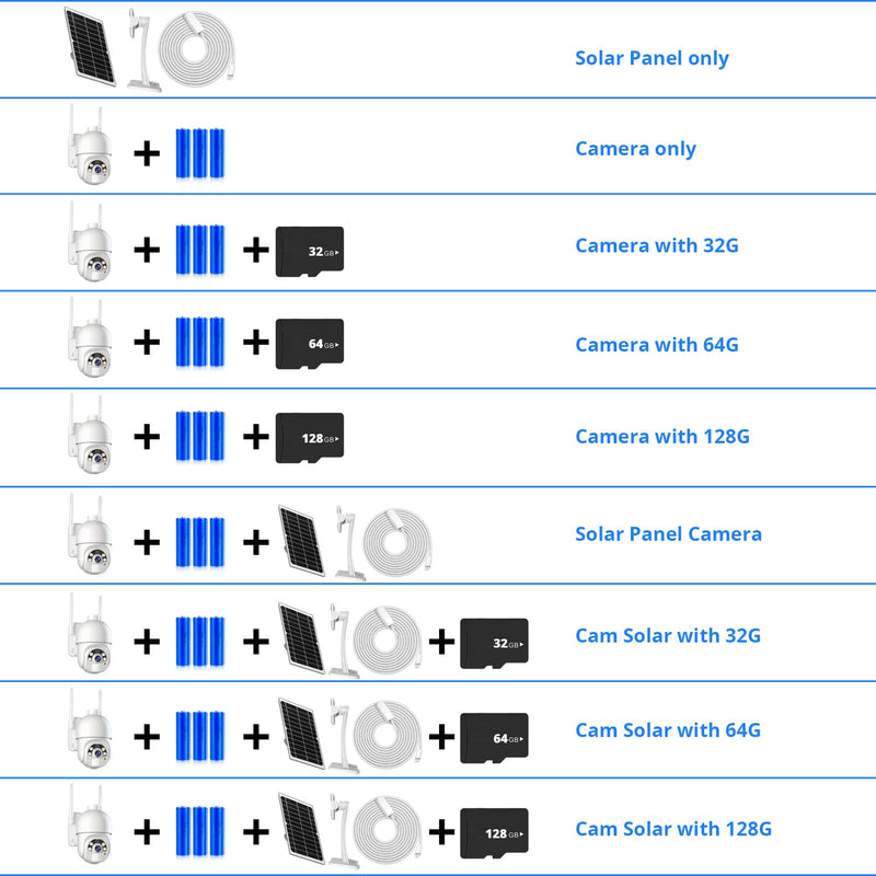 Cámara de seguridad solar WiFi 1080P HD Batería recargable para exteriores Cámara inalámbrica PTZ IP PIR Detección de movimiento Vigilancia CCTV