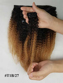 Showcoco Afro Kinky Curly Clip In Hair Extensions Echthaarclip 125 8 Stück Clip In Echthaarverlängerung 4c Maschinell gefertigt Remy