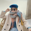 2020 Winter Cashmere Plaid Quasten Schal Love Thick Braid Rainbow Plaid Color Matching Schal Frauen