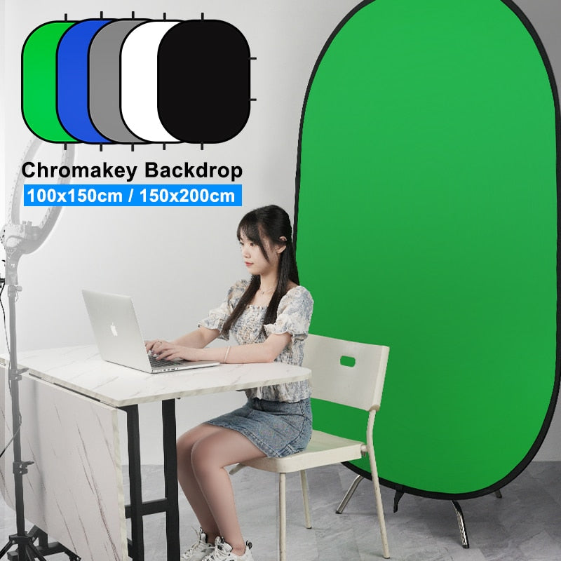 100 x 150 cm/150 x 200 cm zusammenklappbarer tragbarer Reflektor blauer und grüner Bildschirm Chromakey Fotostudio-Lichtreflektor für die Fotografie