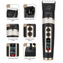 Baorun Haarschneidemaschine Tierhaarschneider Welpenpflege Elektrorasierer Set Katzenzubehör Keramikklinge Kabelloses Ladezubehör