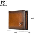 BULLCAPTAIN RFID-blockierende Herren-Ledergeldbörse Bifold Slim Wallet Multi-Card-Kartenhalter ID Wallet QB 05