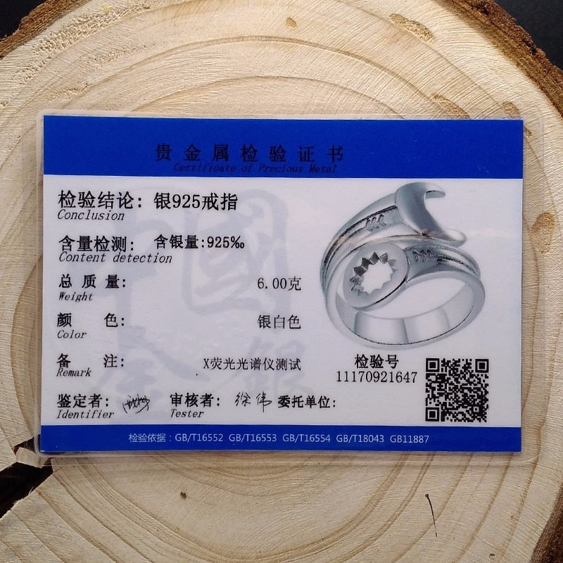 ZABRA Genuine Pure 925 Sterling Silver Cool Wrench Ring Men Adjustable Retro Love Vintage Punk Rings Women Biker Silver Jewelry