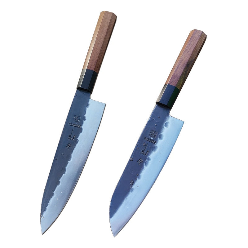 Cuchillos de cocina japoneses FANGZUO, cuchillo de acero inoxidable de alto carbono forjado, cuchillo de cocina afilado Santoku, herramienta para cortar cuchillos de utilidad