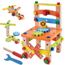 Holzmontagestuhl Montessori Spielzeug Baby Pädagogisches Holzklötze Spielzeug Vorschulkinder Variety Nut Kombinationsstuhlwerkzeug