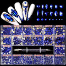21 Grids Crystals Diamonds Nail Strasssteine ​​Set 3100pcs FlatBack Strasssteine ​​Kit funkelnde Nail Art mit 1 Stift für Dekorationen