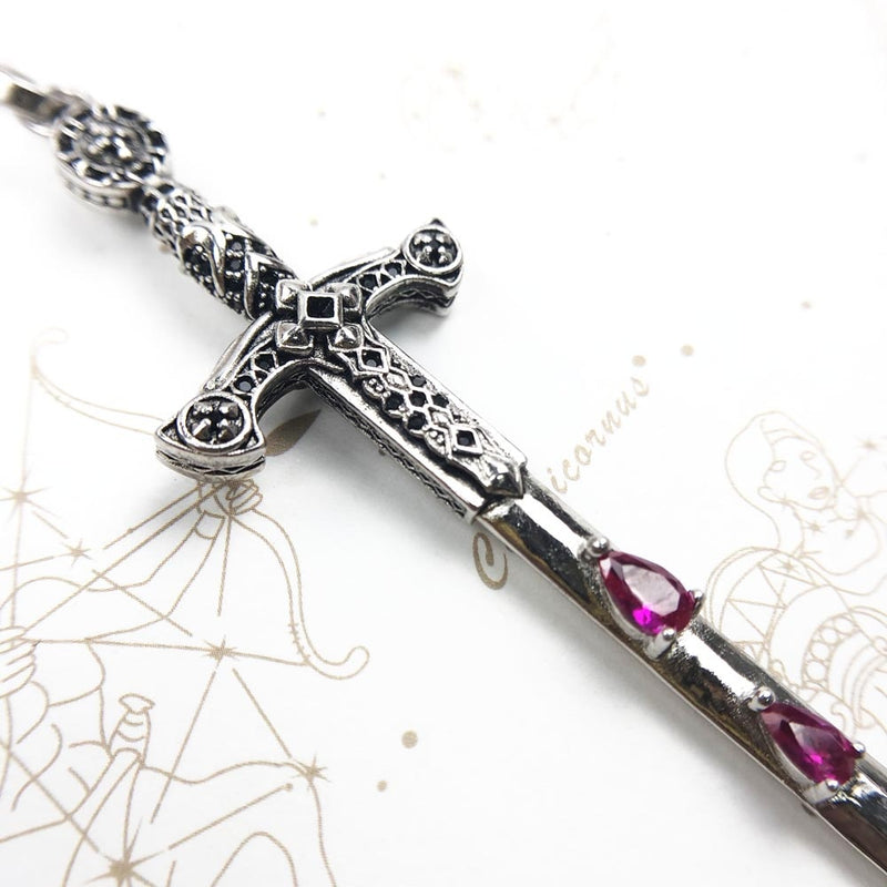 Colgante espada con sangre, nueva joyería fina Europa Bijoux Plata de Ley 925 accesorios Vintage regalo para mujer y hombre