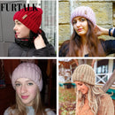 FURTALK Winter Hat for Women Beanie Hat with Fleece Lining Men Lady Knitted Winter Cap for Female Girl Red Black White Pink Grey