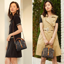 FOXER Signature Small Crossbody Umhängetaschen Lady Monogram Retro Handtasche Mode Damen Vintage Female PVC Umhängetasche Geldbörse