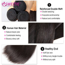 Sweetie Straight Hair Bundles mit frontalen brasilianischen natürlichen Echthaar-Webart-Bundles mit Verschluss 9A Remy-Haarverlängerung